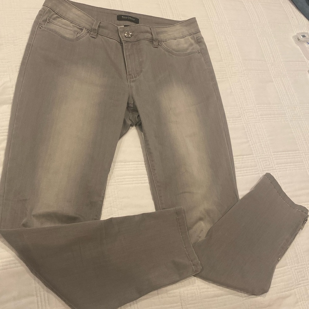 White House Black Market Gray Skimmer Denim Pants size 6 Like New